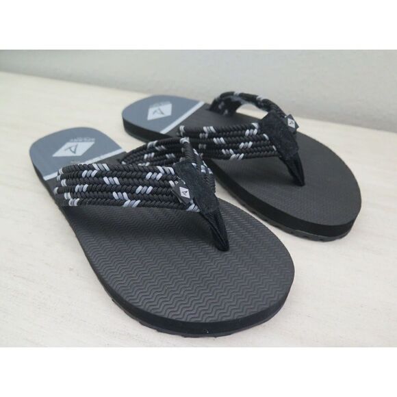 Sperry Women's Sz 5M Black Wharf Webbing/Leather Flip Flop Sandals - Picture 2 of 10